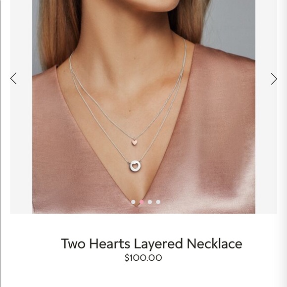 Pandora Two Hearts Layered Necklace 